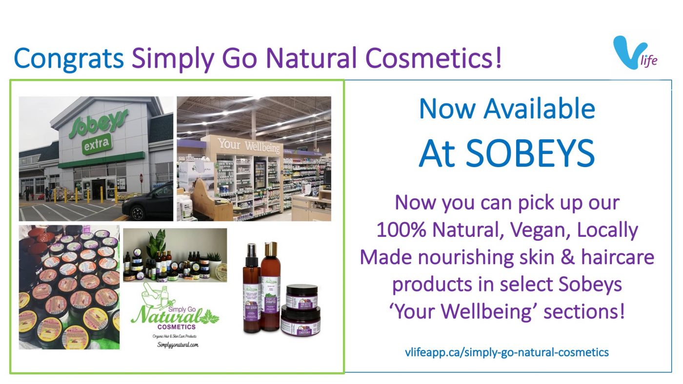 vLife Congrats Simply Go Natural Now in Sobeys info poster