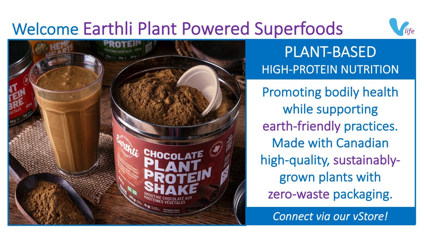 New vStore Welcome Earthli Plant Powered Superfoods info poster