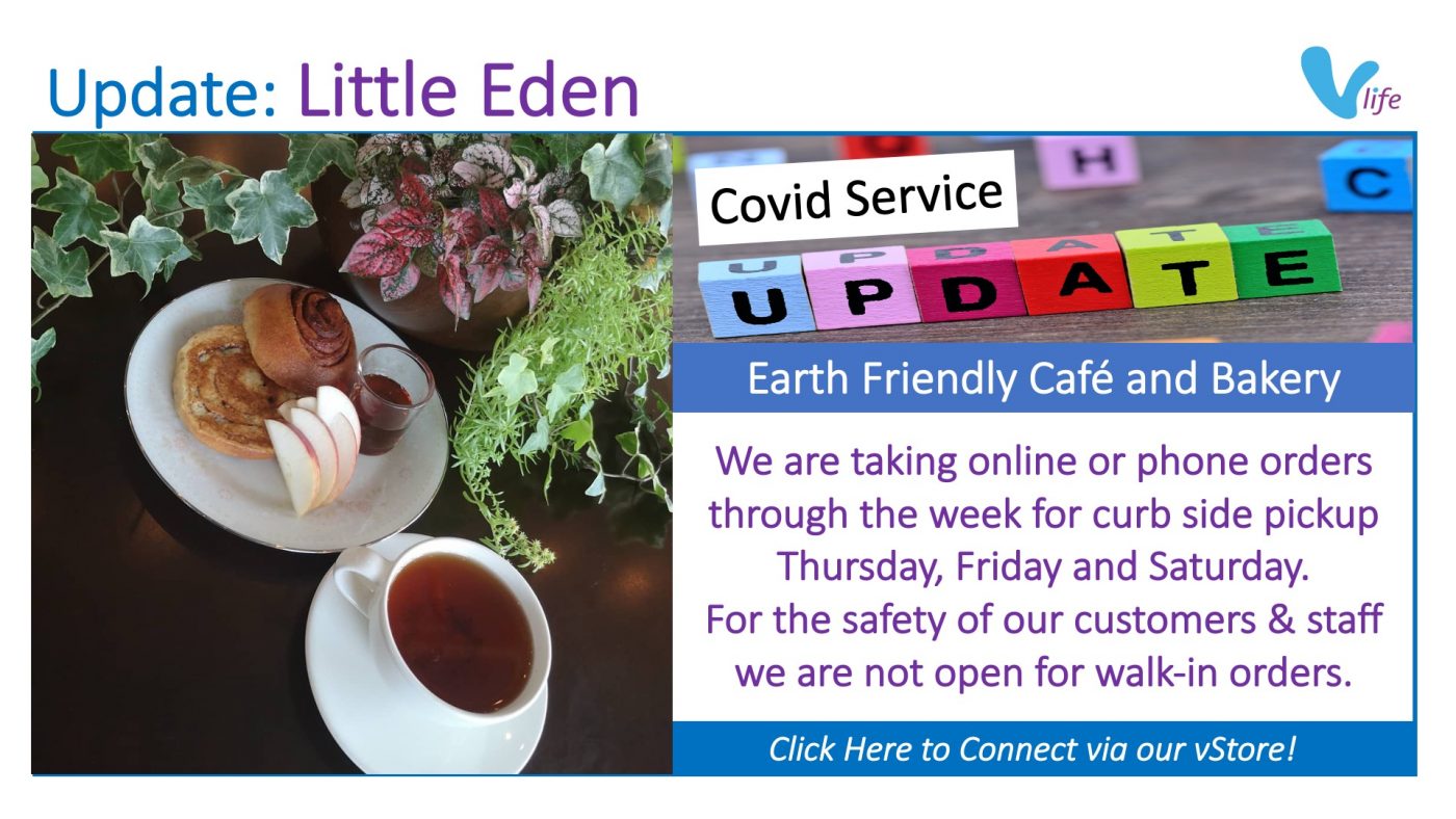 vStore Covid Service Update Little Eden April 2021 Info poster