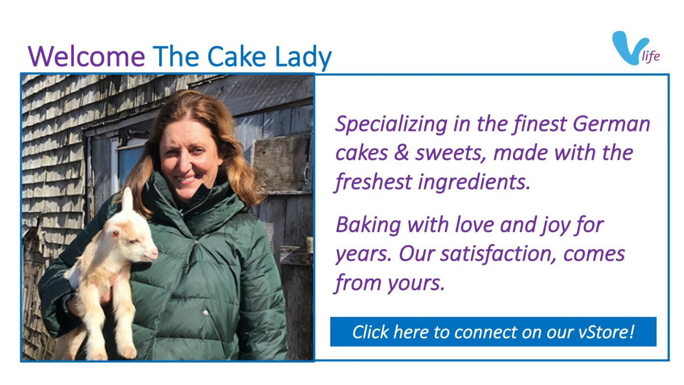 vStore Welcome The Cake Lady info poster