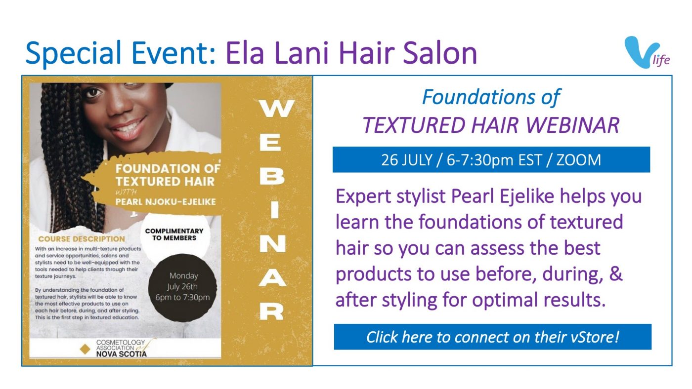 vStore Special Event Ela Lani Hair Studio Textured Hair Webinar 26 July 2021 info poster
