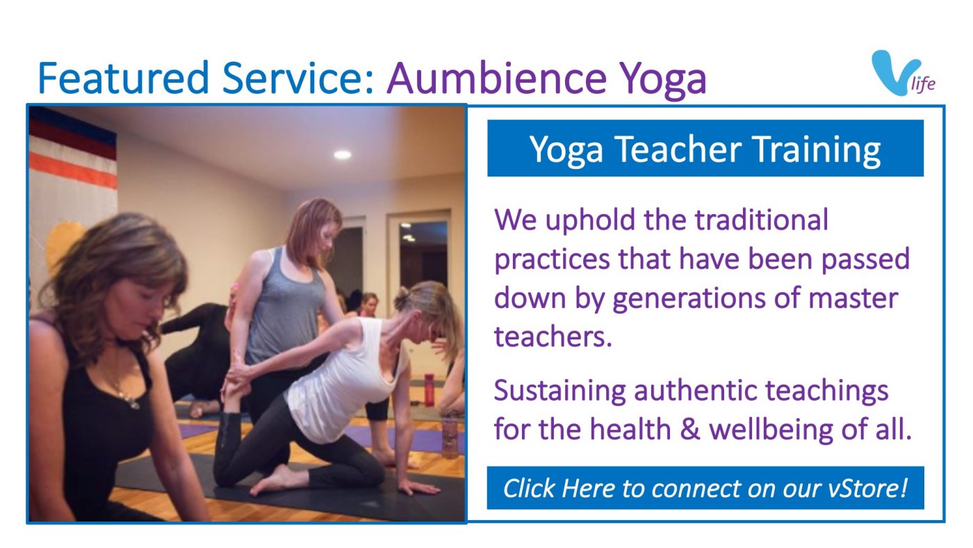 vStore Special Event Aumbience Yoga Certified Yoga Teacher Training info poster