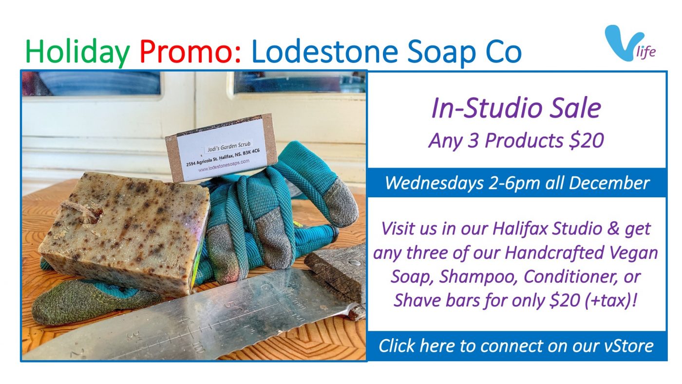 vStore Promo Graphic Lodestone Soap 3 for 20 Sale Dec 2021 handcrafted soap