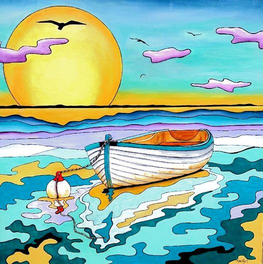 vStore Featured Image MaeisArt Gallery Floating on a Turquoise Sea by Wendy Bissett Beaver. Illustrative Art