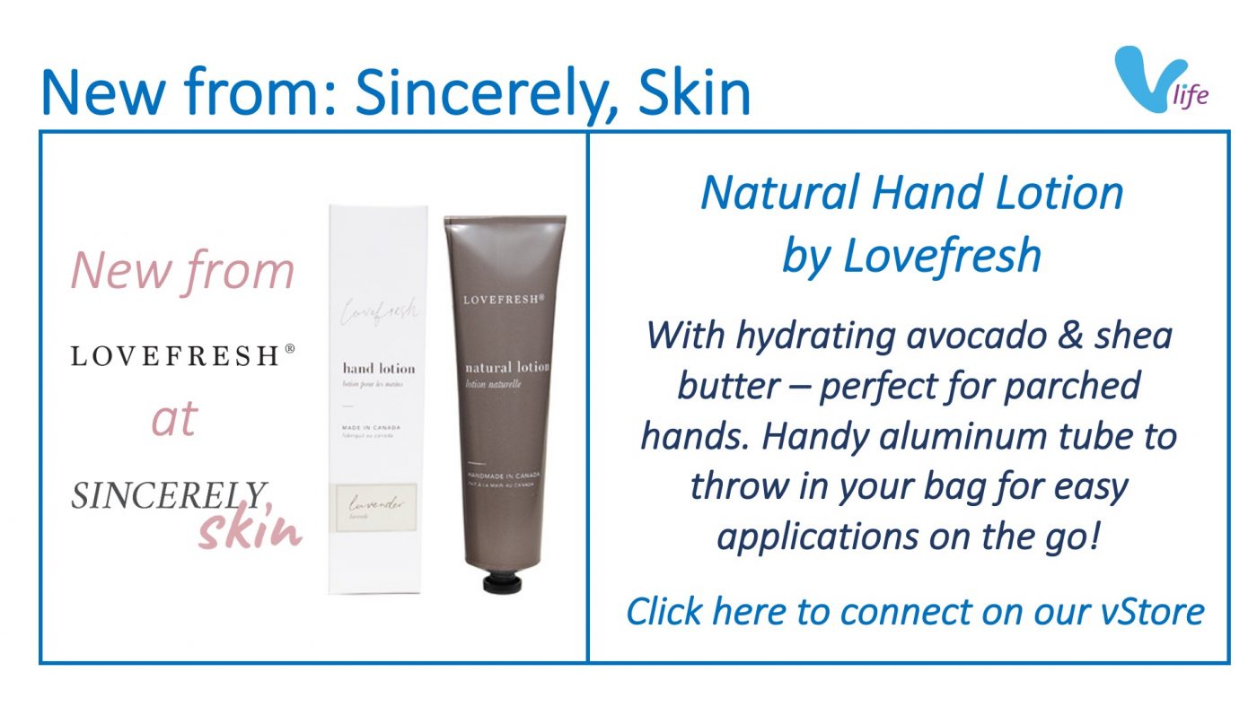 vStore graphic Sincerely Skin Lovefresh Hand Lotion Jul 2022