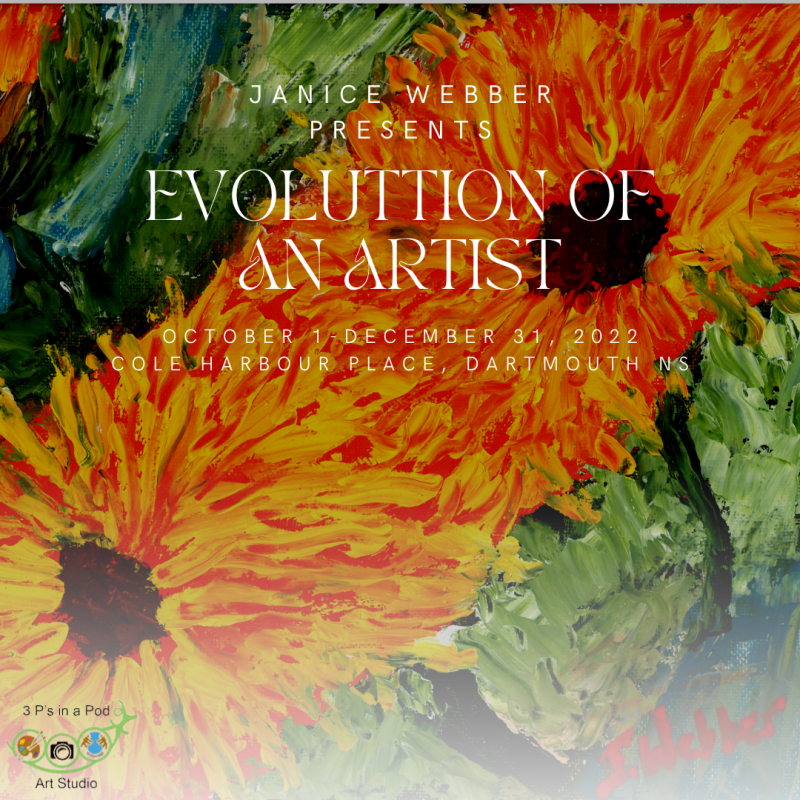 Evolution of an Artist Show depicted on Sunflowers by Janice Webber