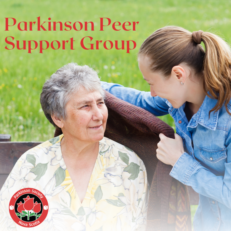 Young Woman helping an older woman with putting on her shall. "Parkinson Peer Support Group"