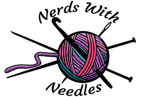 Nerds With Needles Logo hand-dyed yarn