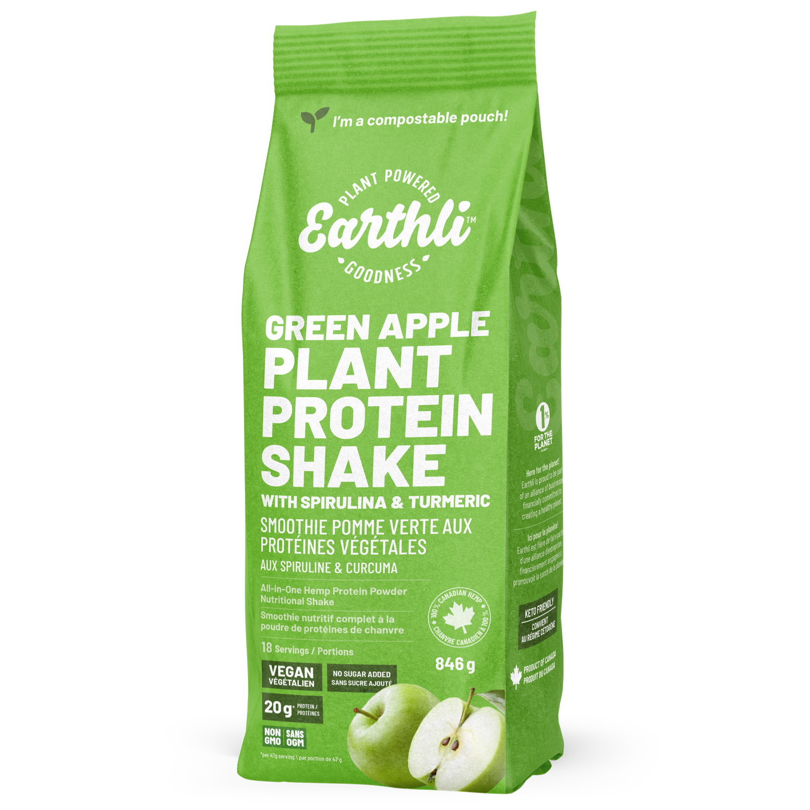 Earthli Green Apple Plant Protein Shake