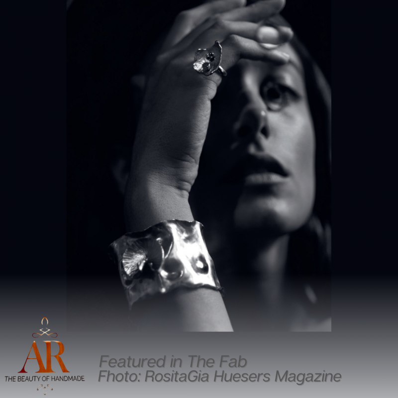 Handcrafted Jewelry, cuff and ring, from Jewelry Artisan Amal Ragab. vStore image ARJewelry Featured in The Fab Magazine Feb 2023 (2)