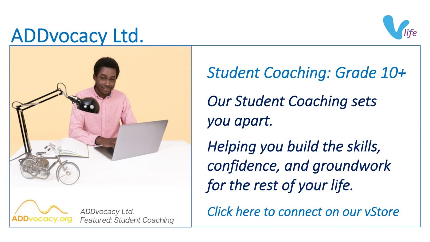 vStore graphic ADDvocacy Featured Student Coaching March 2023