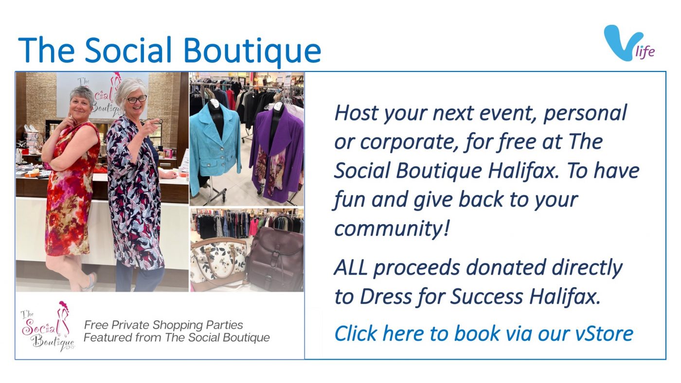 vStore graphic The Social Boutique Free Shopping Party Mar 2023. Preloved clothing