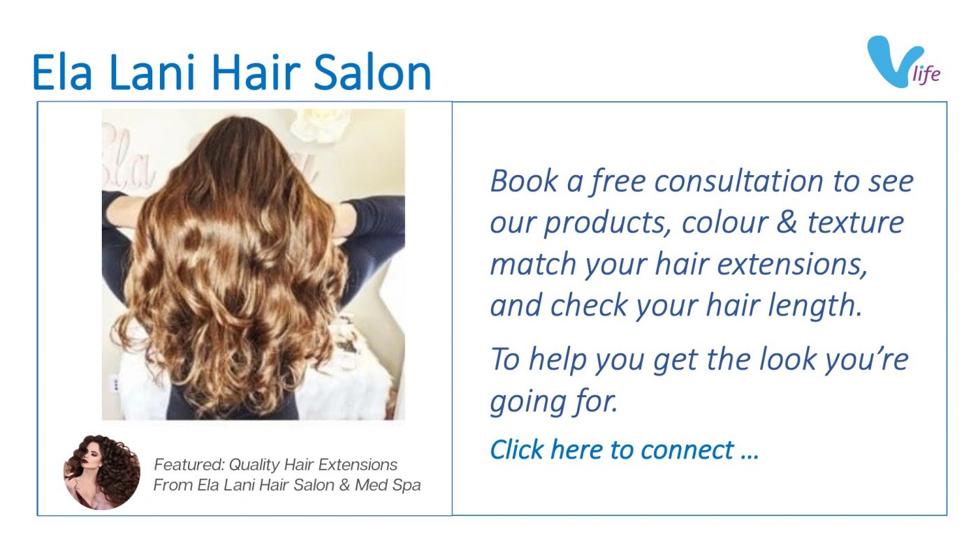 vStore graphic Ela Lani Hair Salon and Med Spa Hair Extensions Jul 2023
