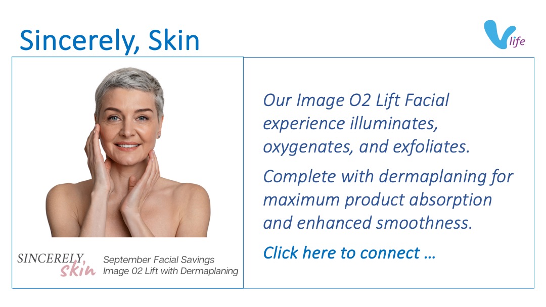 SL graphic Sincerely Skin Special Promo Image O2 Lift Facial Sep 2023