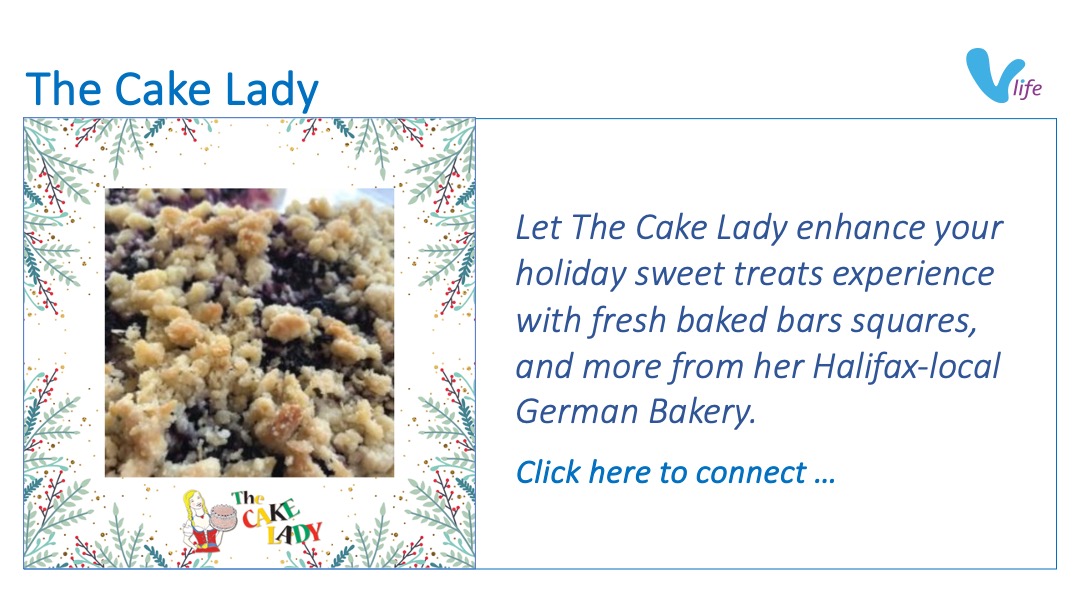 SL graphic The Cake Lady German Bakery Featured Blueberry Crumble Dec 2023
