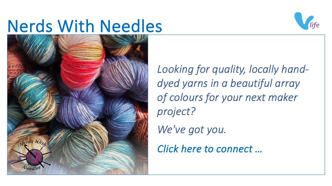 SL graphic Nerds with Needles Featured Hand-dyed Yarn Jan 2024