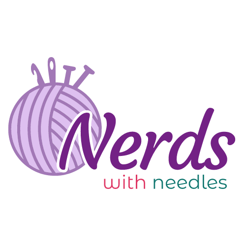 Nerds With Needles Logo 2024. Hand-dyed yarn