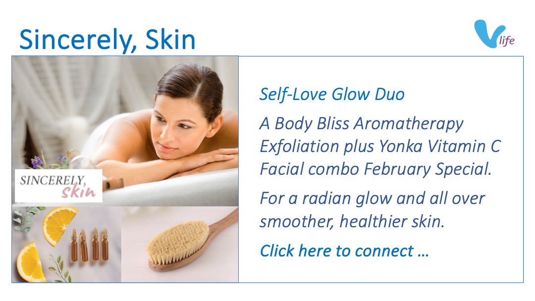 SL graphic Sincerely Skin Special Promo Self Love Glow Duo Feb 2024. Clinical Skin Care